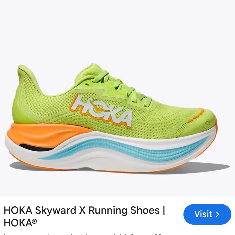 Hoka women’s Lime and Orange Sneakers